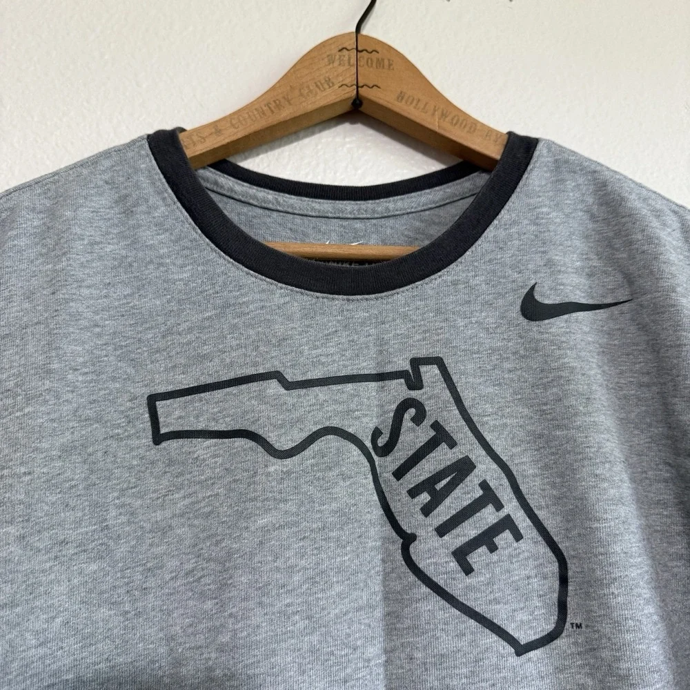 Nike Florida State‎ gray Ringer tee shirt Size Medium Vintage Style